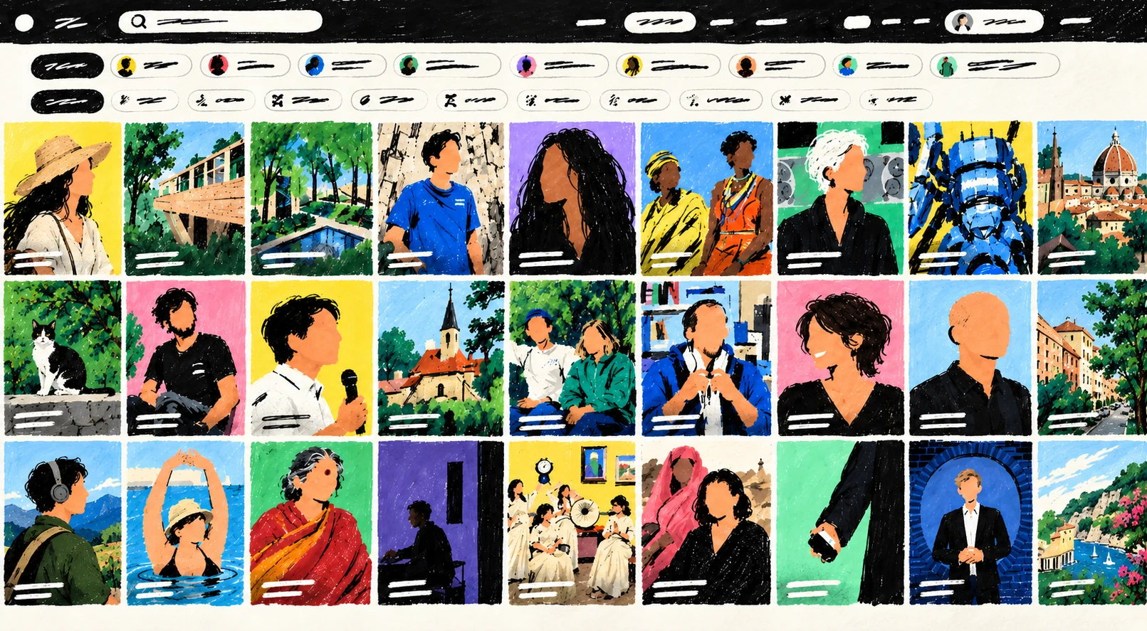 An illustrated CHNGMKR map of people, projects and places.